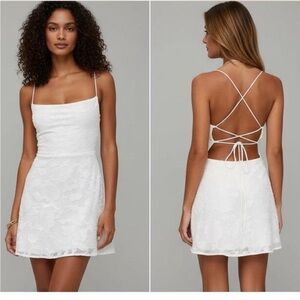 Princess Polly White Floral Backless Dress